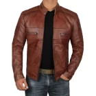 Diamond quilted distressed leather jacket for men with vintage appeal and modern style.