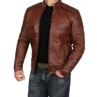 Diamond quilted distressed leather jacket for men with vintage appeal and modern style.