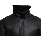 Classic black aviator bomber jacket for men with shearling lining for extra warmth and comfort.