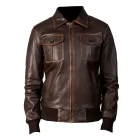 womens classic vintage brown bomber jacket