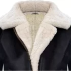 Stylish woman wearing a women’s aviator flying pilot leather jacket