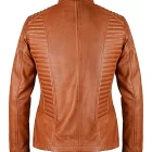 Perfect blend of comfort and edge—brown leather biker jacket for women