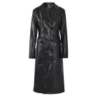 womens black leather coat