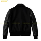 Close-up of Ruffhouse Records embroidered logo on 90’s vintage bomber jacket