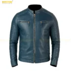 Close-up of zipper and shoulder quilting men vintage classic cafe racer style